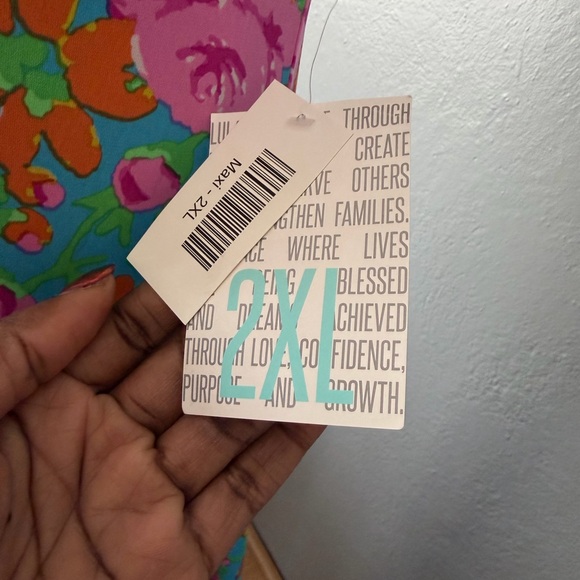 NWT!! 💚💗 LuLaRoe Floral Maxi Skirt - Pink and Blue - Picture 3 of 5